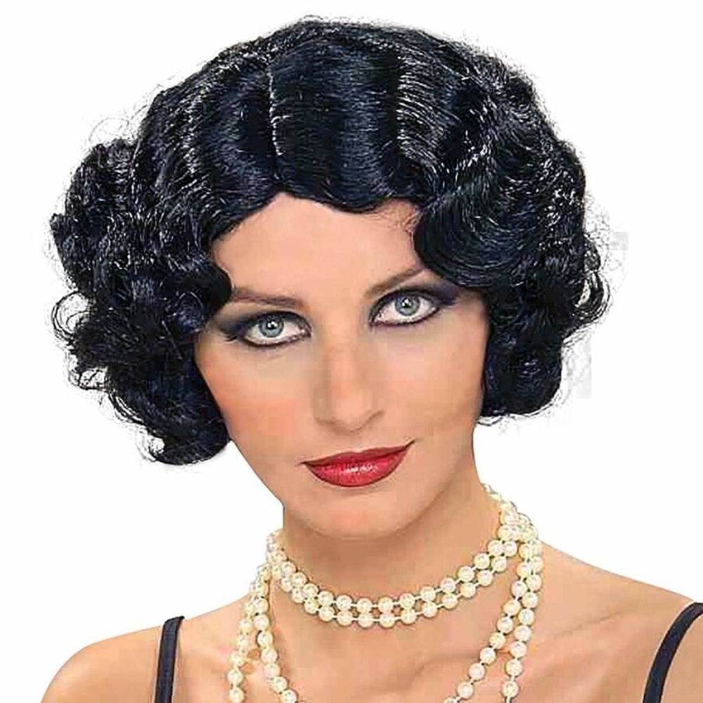 Women's Black Flapper Wig - Vintage Hollywood - 1920's Gatsby Halloween